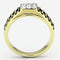 Gold Wedding Rings TK753 Two-Tone Gold - Stainless Steel Ring with Crystal