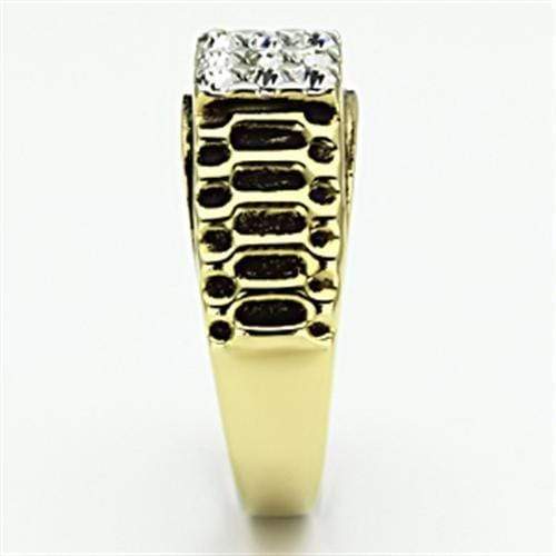 Gold Wedding Rings TK753 Two-Tone Gold - Stainless Steel Ring with Crystal