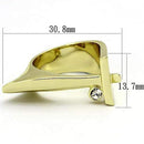 Gold Wedding Rings TK853 Gold - Stainless Steel Ring with Crystal