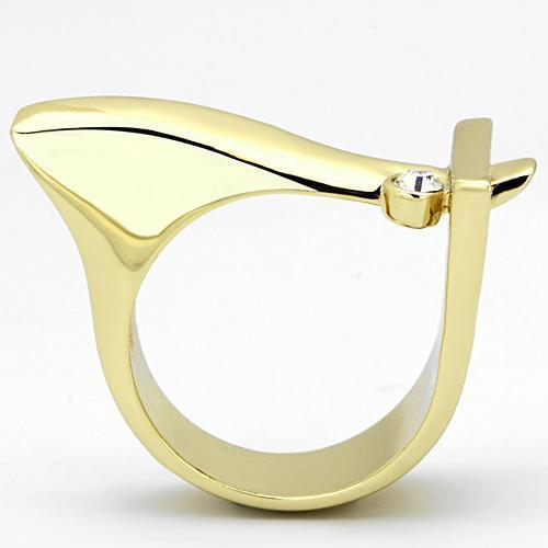 Gold Wedding Rings TK853 Gold - Stainless Steel Ring with Crystal