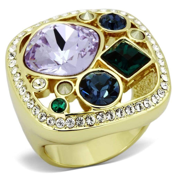 Gold Wedding Rings TK855 Gold - Stainless Steel Ring with Top Grade Crystal