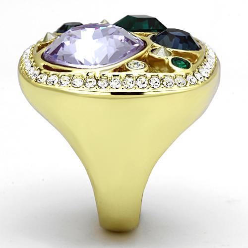 Gold Wedding Rings TK855 Gold - Stainless Steel Ring with Top Grade Crystal