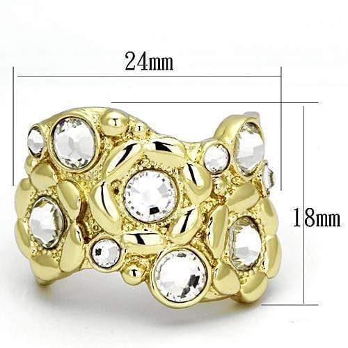 Gold Wedding Rings TK856 Gold - Stainless Steel Ring with Crystal