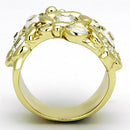 Gold Wedding Rings TK856 Gold - Stainless Steel Ring with Crystal