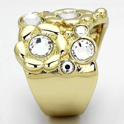 Gold Wedding Rings TK856 Gold - Stainless Steel Ring with Crystal