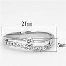 Jewelry Rings 3W505 Rhodium Brass Ring with AAA Grade CZ