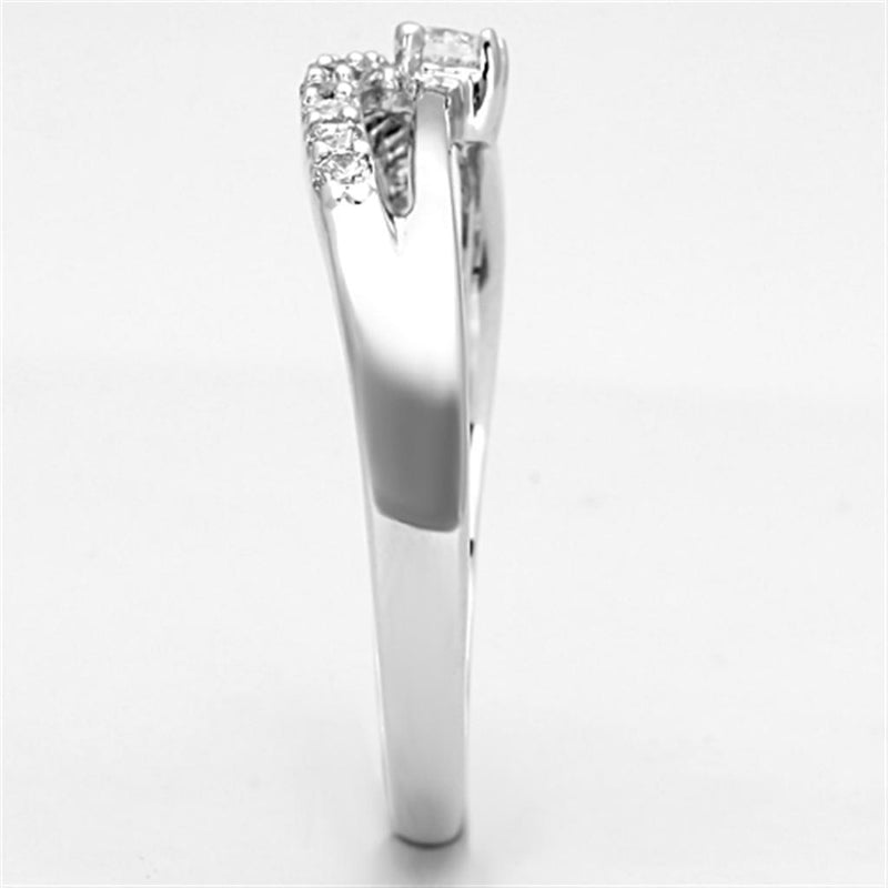 Jewelry Rings 3W505 Rhodium Brass Ring with AAA Grade CZ