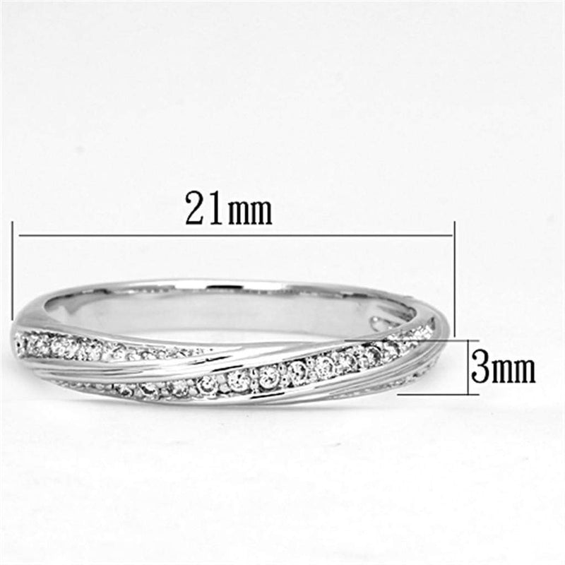 Silver Jewelry Rings Jewelry Rings 3W510 Rhodium Brass Ring with AAA Grade CZ Alamode Fashion Jewelry Outlet