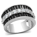 Jewelry Rings 3W513 Rhodium Brass Ring with AAA Grade CZ in Black Diamond