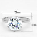 Silver Jewelry Rings Jewelry Rings 3W514 Rhodium Brass Ring with AAA Grade CZ Alamode Fashion Jewelry Outlet