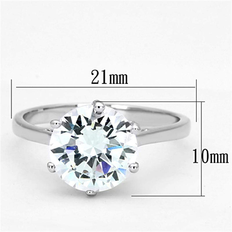 Silver Jewelry Rings Jewelry Rings 3W514 Rhodium Brass Ring with AAA Grade CZ Alamode Fashion Jewelry Outlet