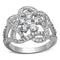 Jewelry Rings 3W523 Rhodium Brass Ring with AAA Grade CZ