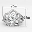 Jewelry Rings 3W523 Rhodium Brass Ring with AAA Grade CZ