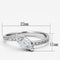 Jewelry Rings 3W528 Rhodium Brass Ring with AAA Grade CZ