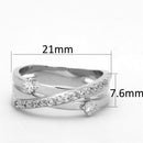 Silver Jewelry Rings Jewelry Rings 3W565 Rhodium Brass Ring with AAA Grade CZ Alamode Fashion Jewelry Outlet