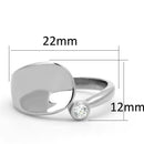 Jewelry Rings 3W566 Rhodium Brass Ring with AAA Grade CZ