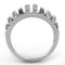 Jewelry Rings 3W567 Rhodium + Ruthenium Brass Ring with AAA Grade CZ