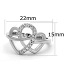 Silver Jewelry Rings Jewelry Rings 3W569 Rhodium Brass Ring with AAA Grade CZ Alamode Fashion Jewelry Outlet