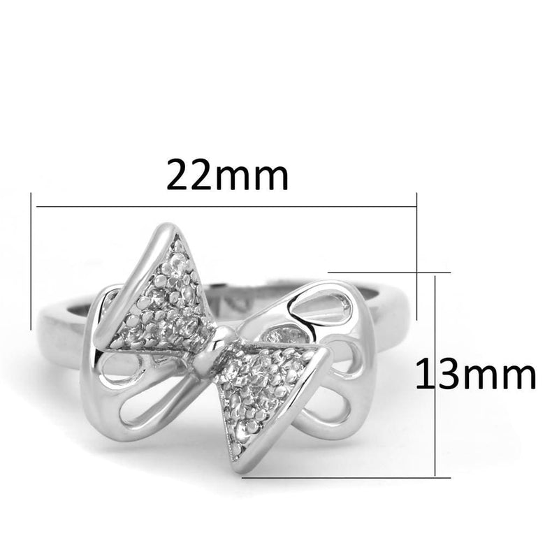 Jewelry Rings 3W570 Rhodium Brass Ring with AAA Grade CZ