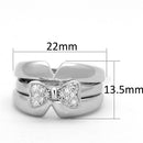 Jewelry Rings 3W571 Rhodium Brass Ring with AAA Grade CZ