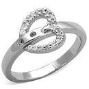 Jewelry Rings 3W573 Rhodium Brass Ring with AAA Grade CZ