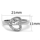 Jewelry Rings 3W573 Rhodium Brass Ring with AAA Grade CZ