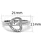 Jewelry Rings 3W573 Rhodium Brass Ring with AAA Grade CZ