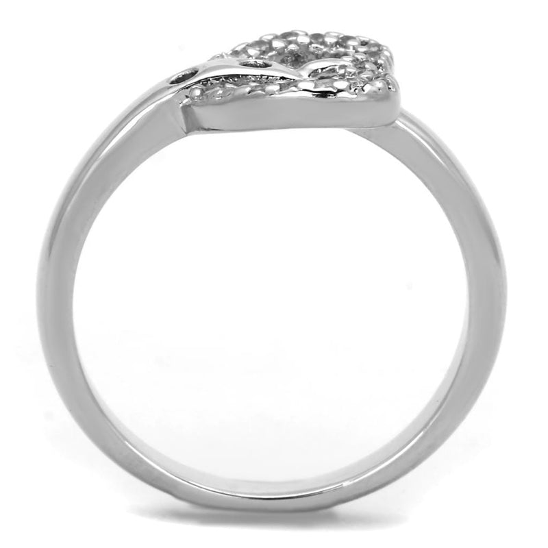 Jewelry Rings 3W573 Rhodium Brass Ring with AAA Grade CZ