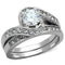 Jewelry Rings 3W575 Rhodium Brass Ring with AAA Grade CZ