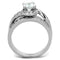 Jewelry Rings 3W575 Rhodium Brass Ring with AAA Grade CZ