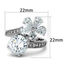 Jewelry Rings 3W576 Rhodium Brass Ring with AAA Grade CZ