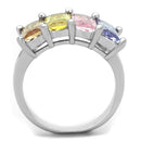 Jewelry Rings 3W583 Rhodium Brass Ring with AAA Grade CZ