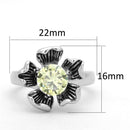 Jewelry Rings 3W585 Rhodium Brass Ring with AAA Grade CZ in Citrine Yellow