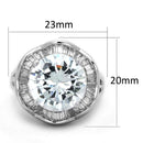 Jewelry Rings 3W589 Rhodium Brass Ring with AAA Grade CZ