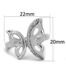 Jewelry Rings 3W592 Rhodium Brass Ring with AAA Grade CZ