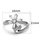 Jewelry Rings 3W593 Rhodium Brass Ring with AAA Grade CZ