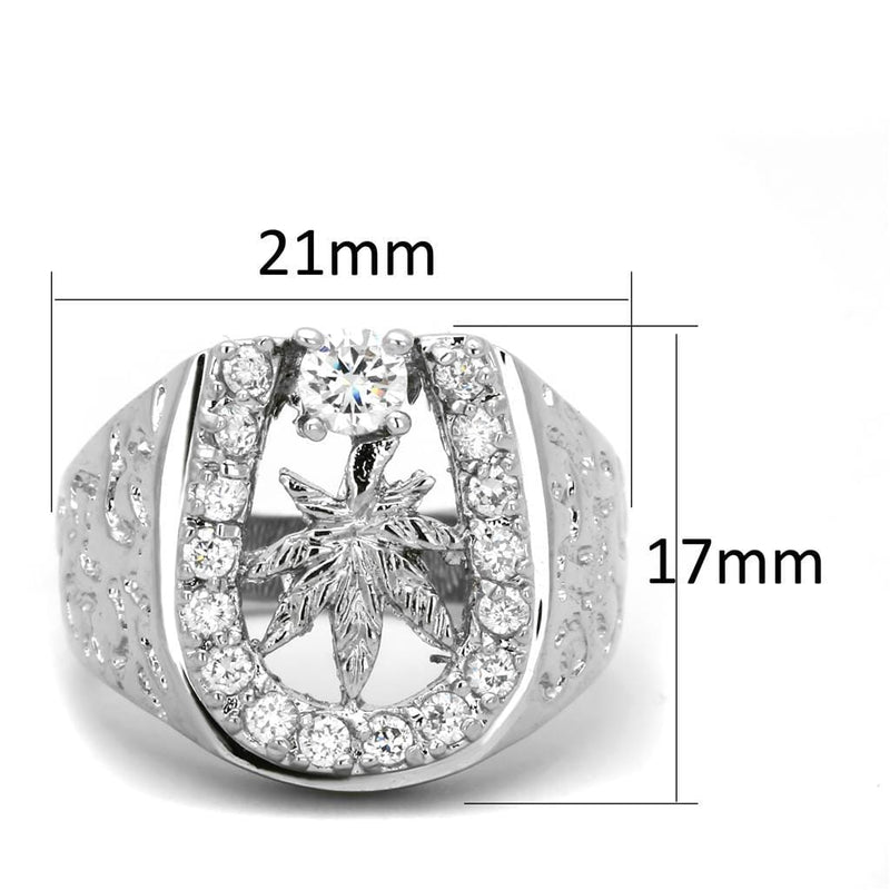 Silver Jewelry Rings Jewelry Rings 3W595 Rhodium Brass Ring with AAA Grade CZ Alamode Fashion Jewelry Outlet