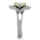 Jewelry Rings 3W598 Rhodium Brass Ring with AAA Grade CZ in Citrine Yellow