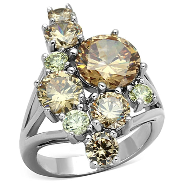 Jewelry Rings 3W600 Rhodium Brass Ring with AAA Grade CZ