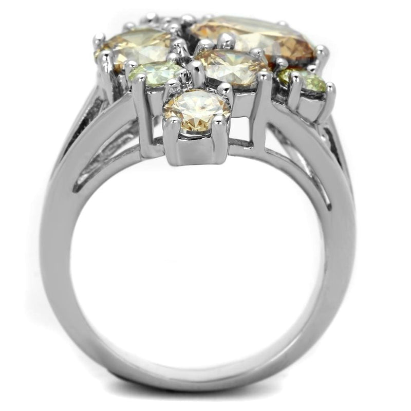 Jewelry Rings 3W600 Rhodium Brass Ring with AAA Grade CZ