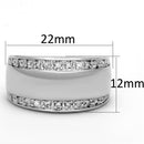 Jewelry Rings 3W601 Rhodium Brass Ring with AAA Grade CZ