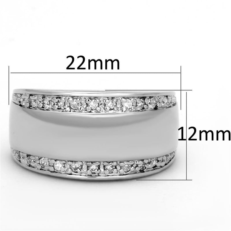 Jewelry Rings 3W601 Rhodium Brass Ring with AAA Grade CZ