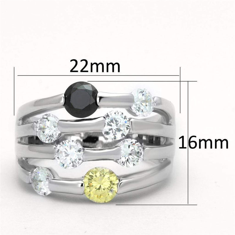 Silver Jewelry Rings Jewelry Rings 3W605 Rhodium Brass Ring with AAA Grade CZ Alamode Fashion Jewelry Outlet