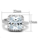 Jewelry Rings 3W729 Rhodium Brass Ring with AAA Grade CZ