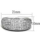 Jewelry Rings 3W730 Rhodium Brass Ring with AAA Grade CZ