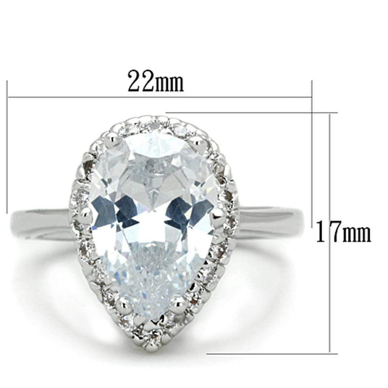 Silver Jewelry Rings Jewelry Rings 3W750 Rhodium Brass Ring with AAA Grade CZ Alamode Fashion Jewelry Outlet