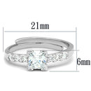 Jewelry Rings 3W751 Rhodium Brass Ring with AAA Grade CZ