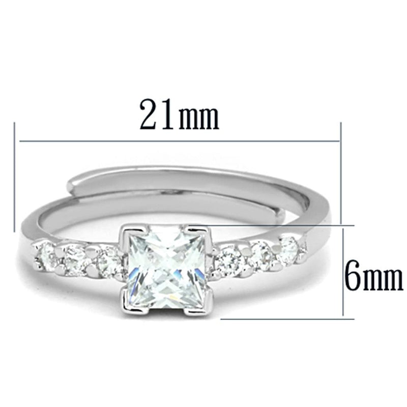 Jewelry Rings 3W751 Rhodium Brass Ring with AAA Grade CZ