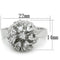 Jewelry Rings 3W752 Rhodium Brass Ring with AAA Grade CZ