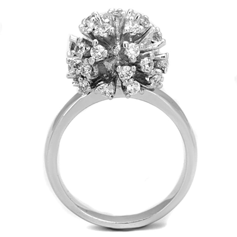 Jewelry Rings 3W752 Rhodium Brass Ring with AAA Grade CZ